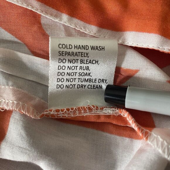 BE BOHO Mini Dress Short Sleeve Pockets Modal Sheer Geometric Womens S Orange - Picture 9 of 10